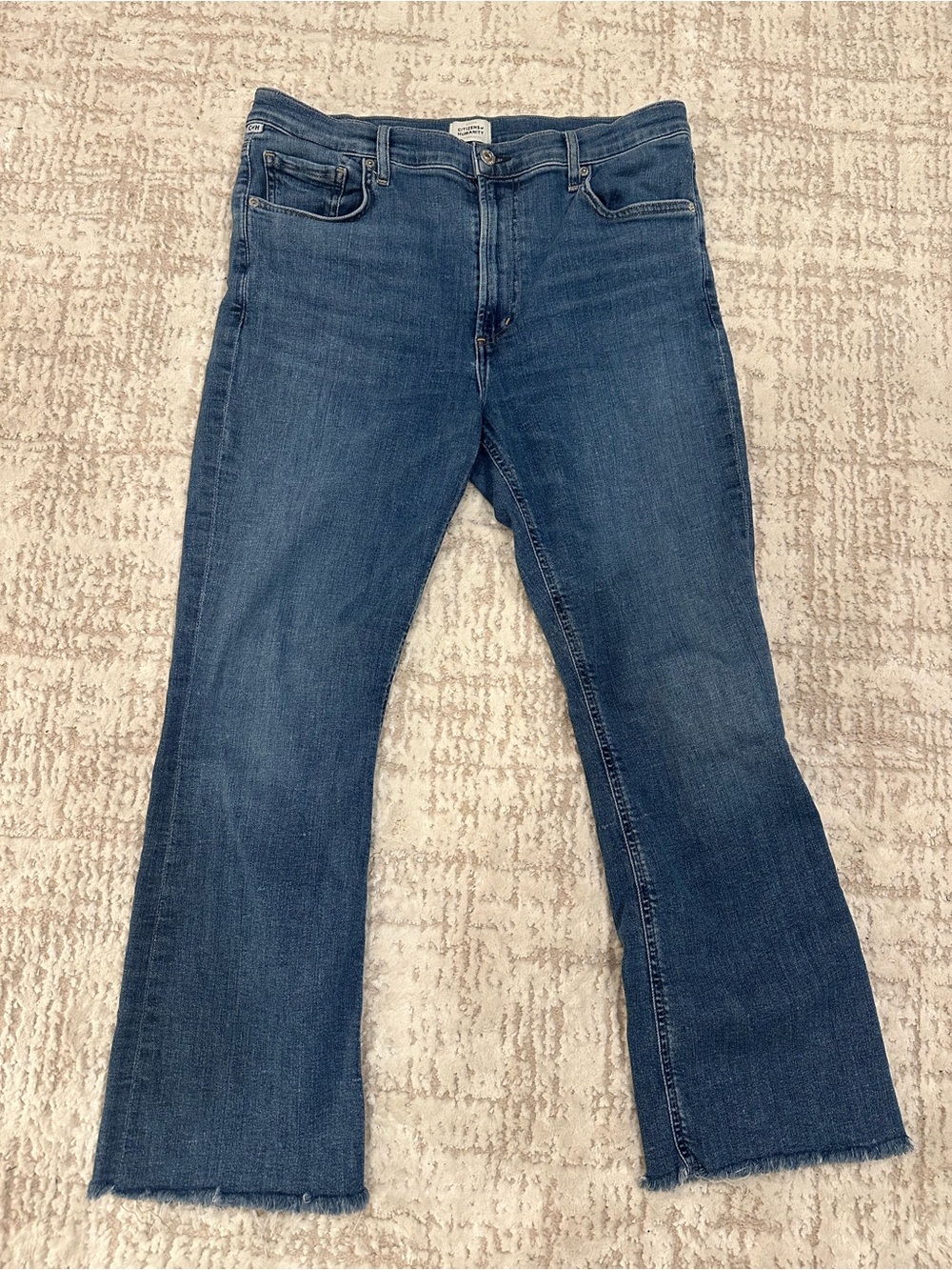 Citizens of Humanity Isola Bootcut Cropped Jeans Size 30 Vintage Wash Raw Hem